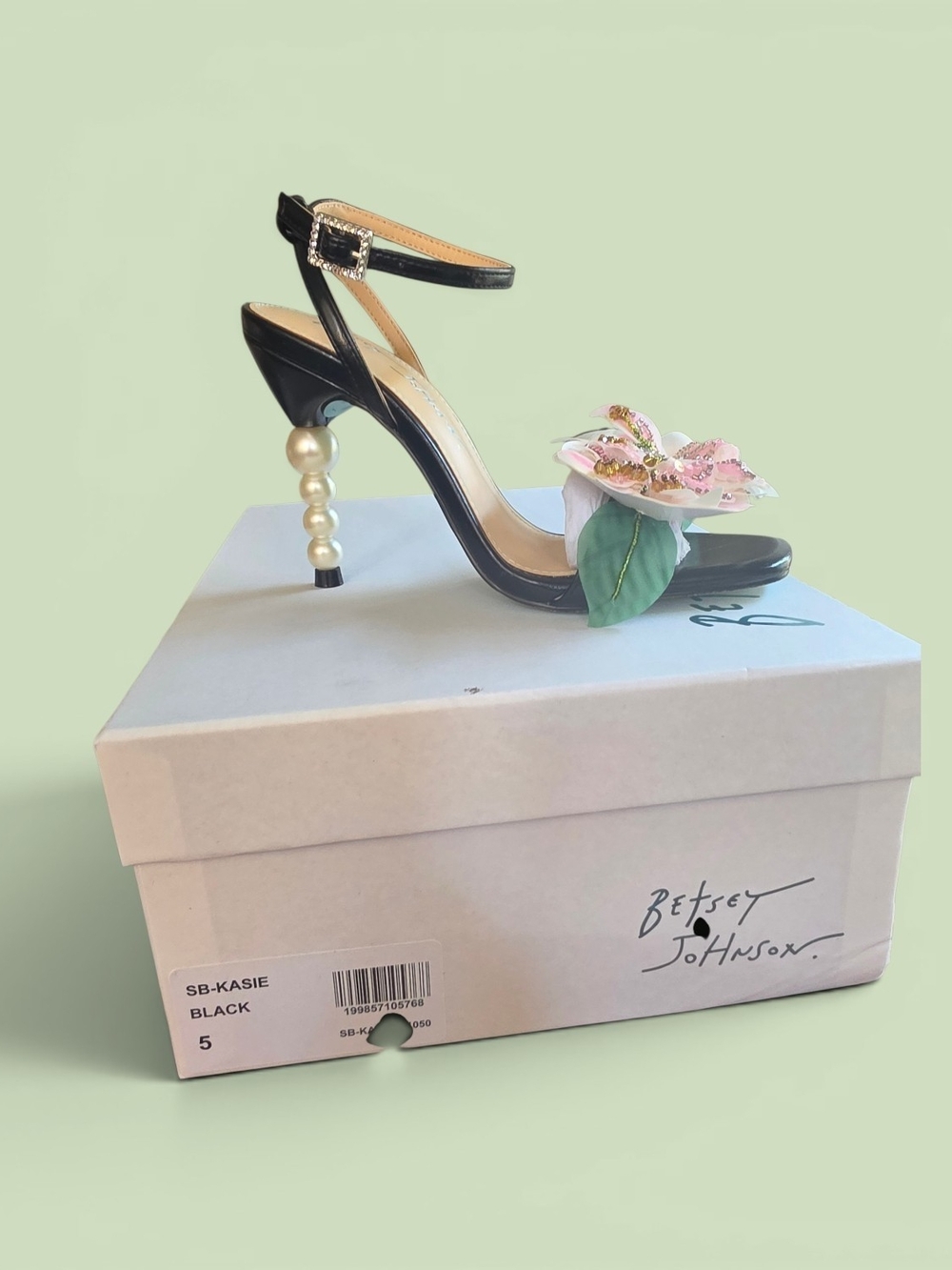 Betsey Johnson Cottagecore Floral & Pearl Heels
